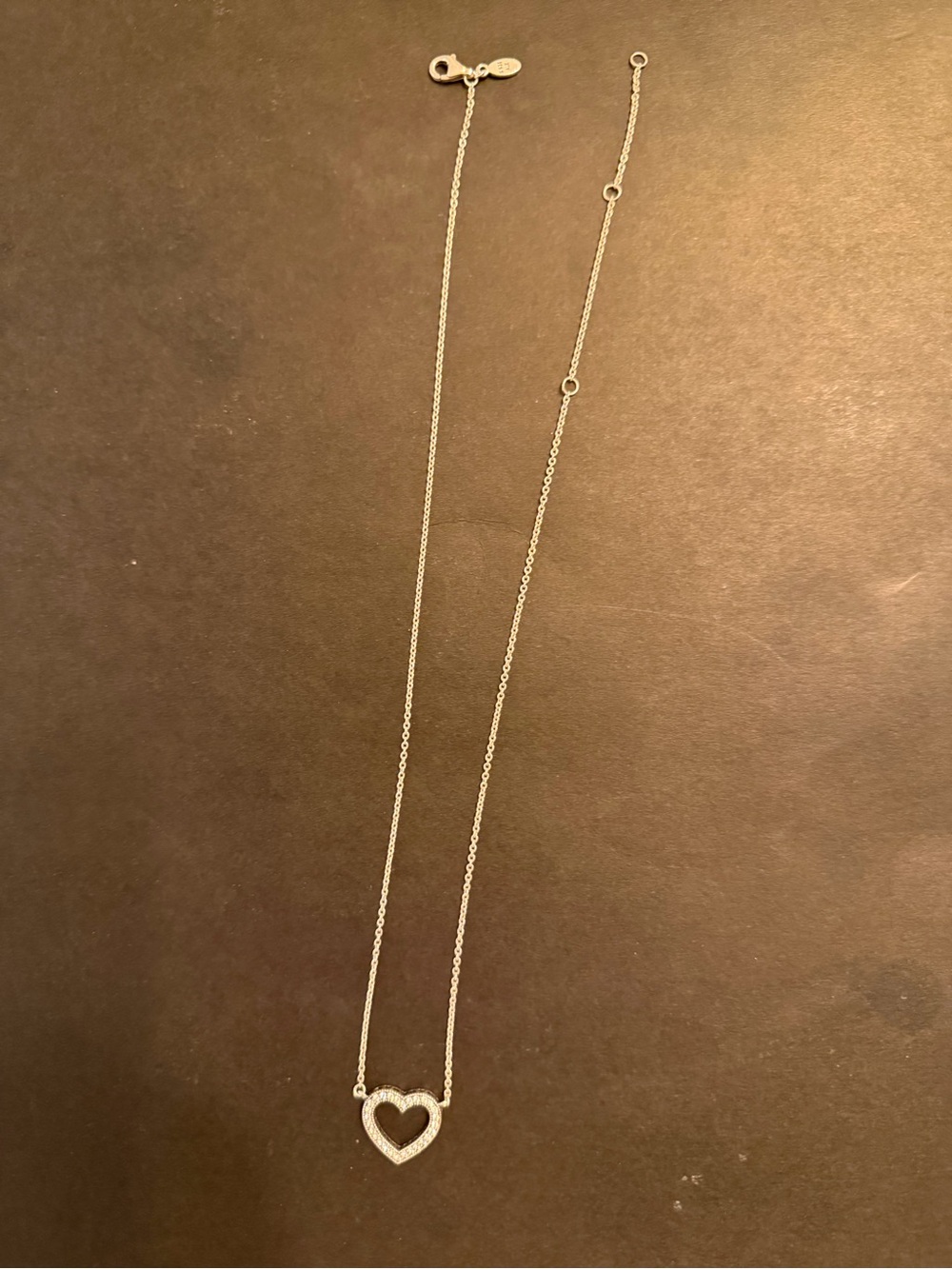 Pandora Sparkling Open Heart Necklace Sterling Silver